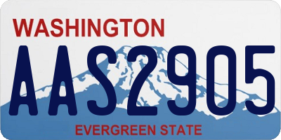 WA license plate AAS2905