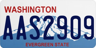 WA license plate AAS2909