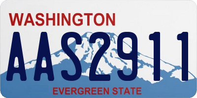 WA license plate AAS2911