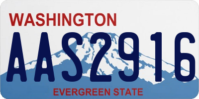 WA license plate AAS2916