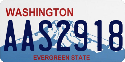 WA license plate AAS2918
