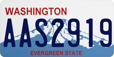 WA license plate AAS2919