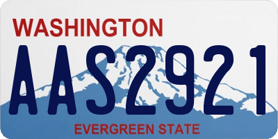 WA license plate AAS2921