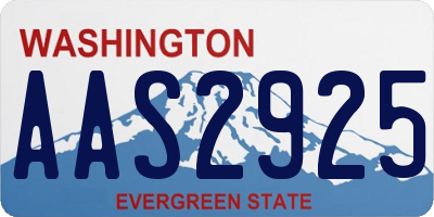 WA license plate AAS2925
