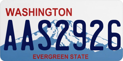 WA license plate AAS2926