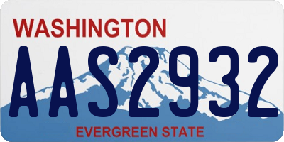 WA license plate AAS2932