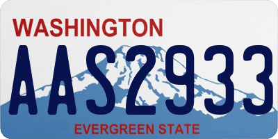WA license plate AAS2933