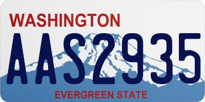 WA license plate AAS2935