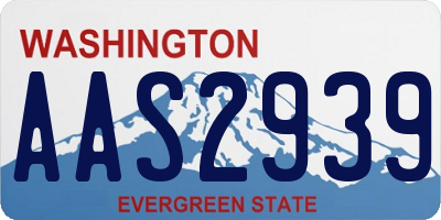 WA license plate AAS2939
