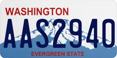 WA license plate AAS2940