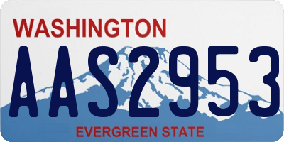 WA license plate AAS2953