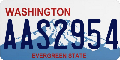 WA license plate AAS2954