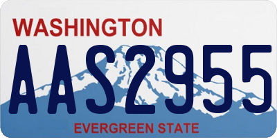 WA license plate AAS2955