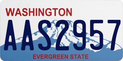 WA license plate AAS2957