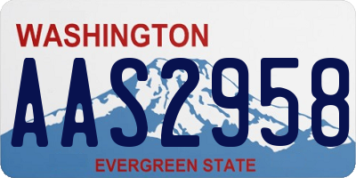 WA license plate AAS2958