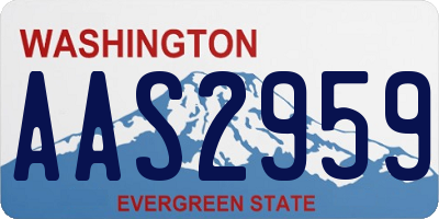 WA license plate AAS2959