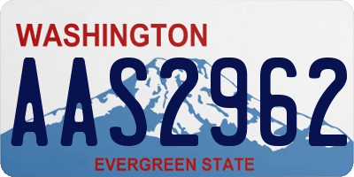 WA license plate AAS2962