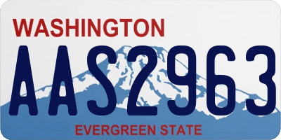 WA license plate AAS2963