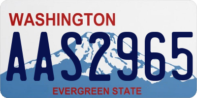 WA license plate AAS2965