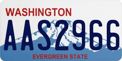 WA license plate AAS2966