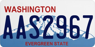 WA license plate AAS2967