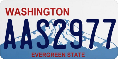 WA license plate AAS2977