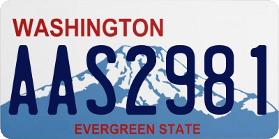 WA license plate AAS2981