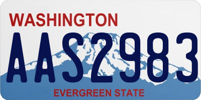 WA license plate AAS2983