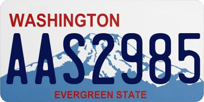 WA license plate AAS2985