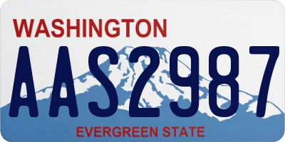 WA license plate AAS2987
