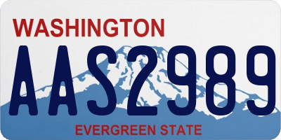 WA license plate AAS2989
