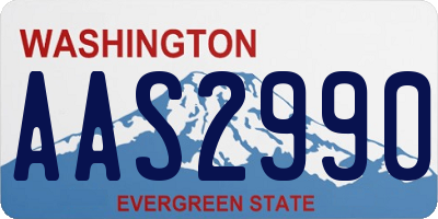 WA license plate AAS2990