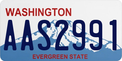 WA license plate AAS2991