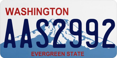 WA license plate AAS2992