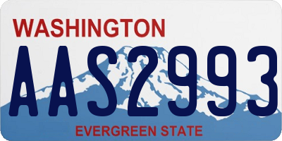 WA license plate AAS2993