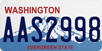 WA license plate AAS2998