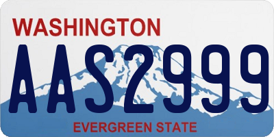 WA license plate AAS2999