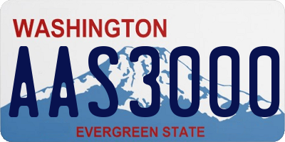 WA license plate AAS3000