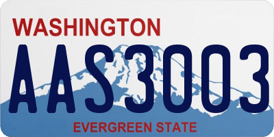 WA license plate AAS3003