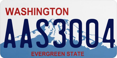 WA license plate AAS3004