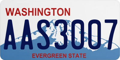 WA license plate AAS3007