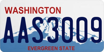 WA license plate AAS3009