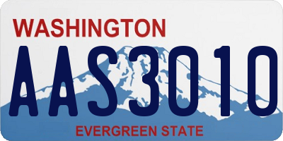 WA license plate AAS3010