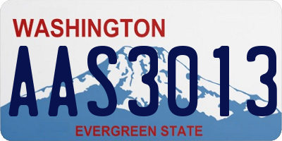 WA license plate AAS3013