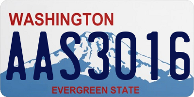 WA license plate AAS3016
