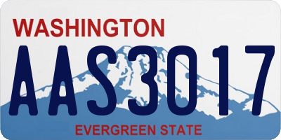 WA license plate AAS3017