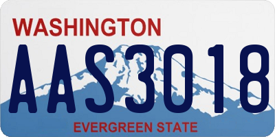 WA license plate AAS3018