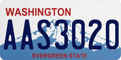WA license plate AAS3020