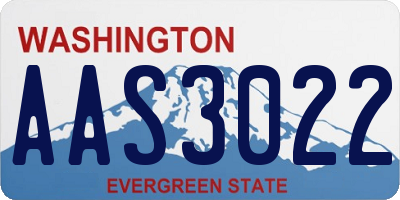 WA license plate AAS3022