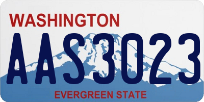 WA license plate AAS3023
